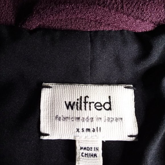 Aritzia Wilfred Moto Jacket Blazer Size XS Purple Eggplant Zippers Snap Closure - Picture 11 of 12